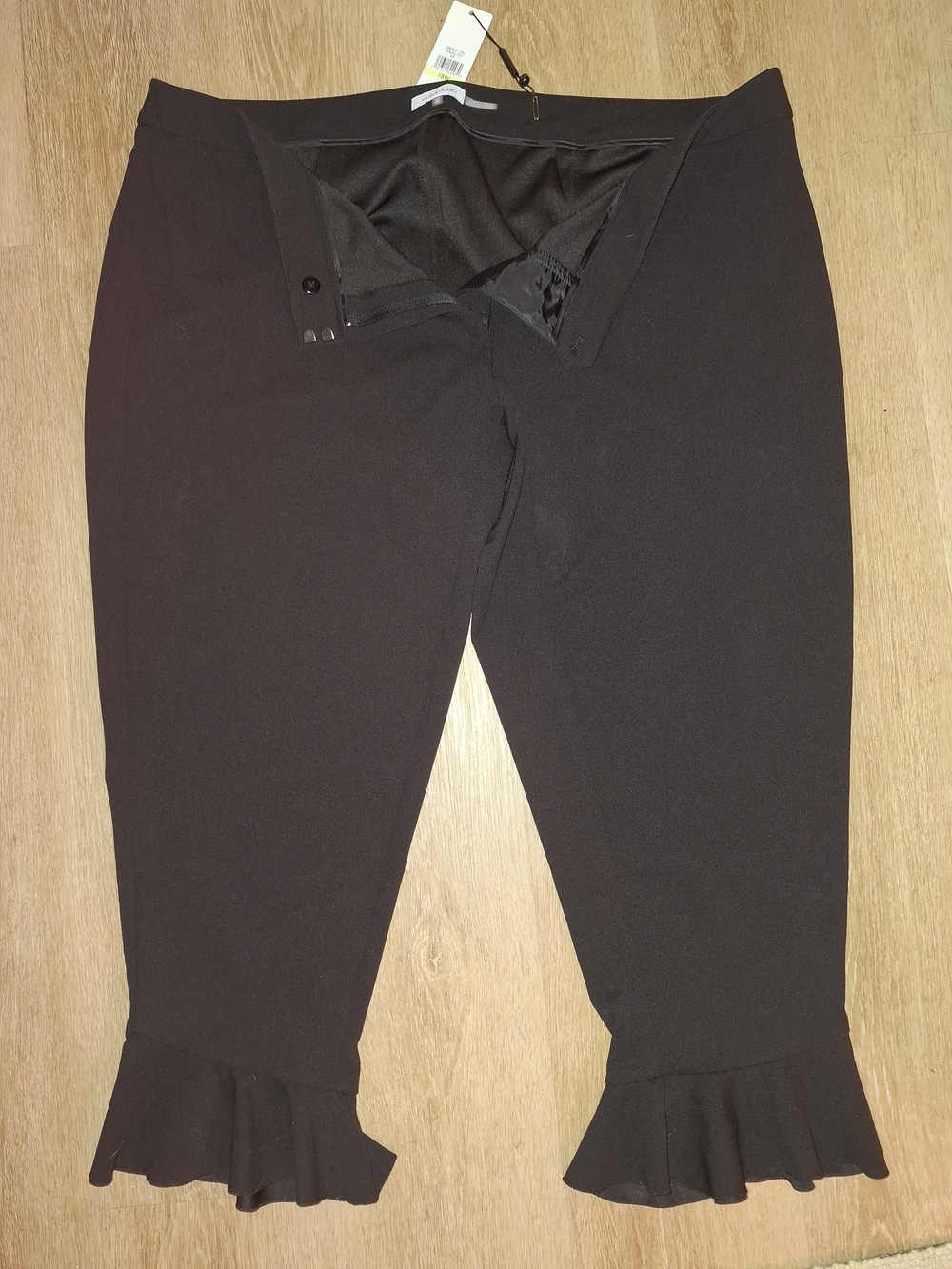 Calvin Klein Womans Black Ruffle Hem Dress Pants 20W 2X - Picture 3 of 8